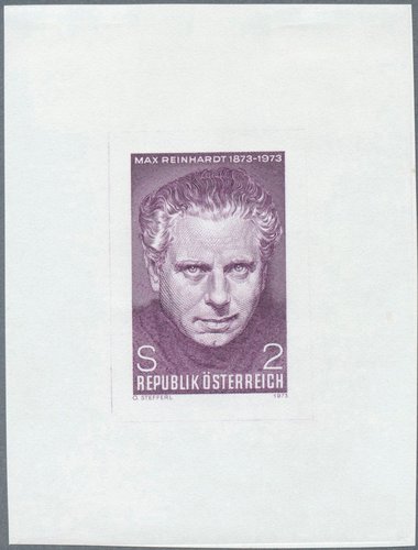 Prueba definitiva de grabado de Otto Stefferl, que en 1973 diseñó y grabó el gran sello calcográfico de Max Reinhardt