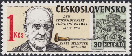Checoslovaquia, 1983, Día del Sello, Karl Seizinger. Diseño de Cyril Bouda y grabado de Miloš Ondráček. Calcografía y huecograbado