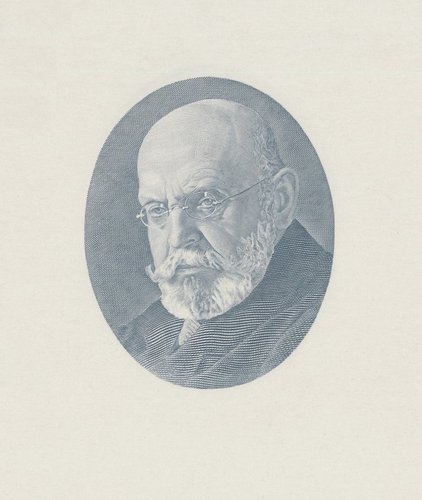 Retrato del escritor Alois Jirásek, grabado a buril por Josef Herčík