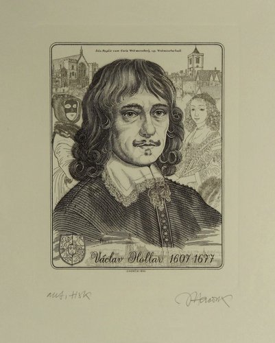 Josef Herčík grabó en 1996 un espléndido retrato de su maestro mítico Václav Hollar