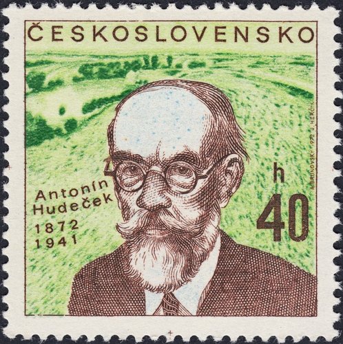 Checolsovaquia, 1972, Antonín Hudeček, pintor. Diseño de Albín Brunovský y grabado de Josef Herčík. Calcografía y huecograbado