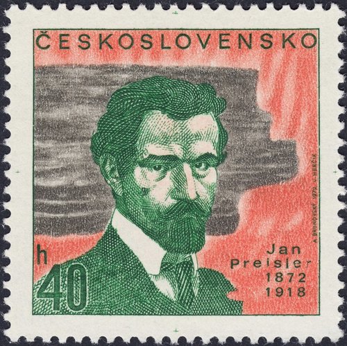 Checolsovaquia, 1972, Jan Preisler, pintor. Diseño de Albín Brunovský y grabado de Josef Herčík. Calcografía y huecograbado