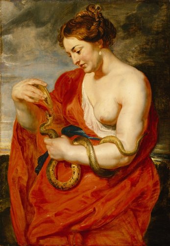 La otra Hygeia o Cleopatra de Rubens, hoy en el Institute of Arts de Detroit. Óleo sobre tabla, 107 x 74,5 cm