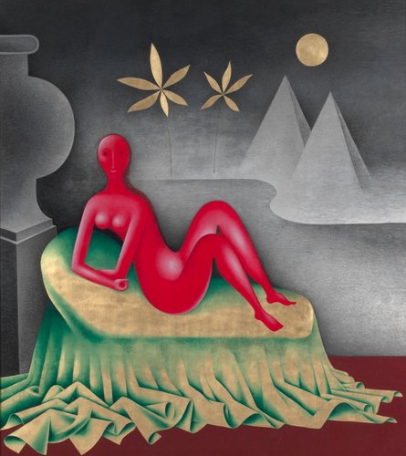 “Kleopatra II”, de Jan Zrzavý. Témpera y oro sobre panel, 202 x 181 cm