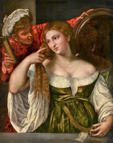 “Mujer joven en el baño” (1512-1515), de Tiziano. Pintura al óleo, 83 x 79 cm. Galería de Arte del  Castillo de Praga