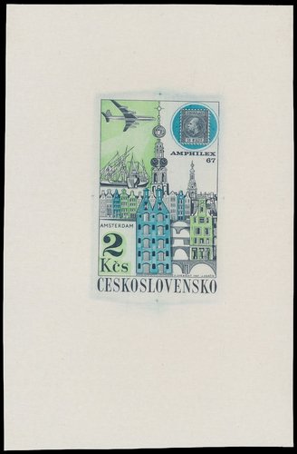 Checoslovaquia, 1967. Prueba de impresión especial del sello anterior con otros colores