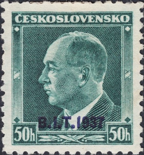 Checoslovaquia, 1937, Edvard Beneš. Sello diseñado y grabado por Bohumil Heinz. Calcografía