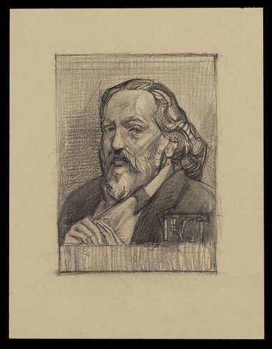 Bosquejo preliminar de Hartz para el diseño del sello de 1937 del pintor Jacob Maris