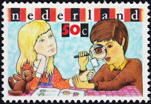 Países Bajos, 1980, Jupostex, Exhibición de Filatelia Juvenil. Diseño de Jelle van der Toorn Vrijthoff. Huecograbado
