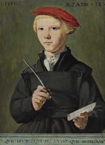“Retrato de un escolar” (1531), de Jan van Scorel (1495-1562). Óleo sobre panel, 46.5 x 35 cm