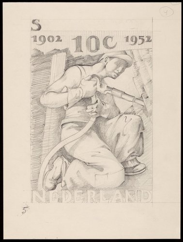 Diseño alternativo de Levigne para el sello de la minería de 1952