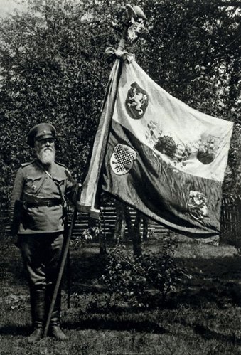 Una de las fotografías usadas por Václav Fiala para el sello del patriota Jaroslav Heyduk