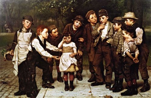 “The lost child” (1881), de John George Brown. Óleo sobre lienzo, 111.76 x 73.66 cm