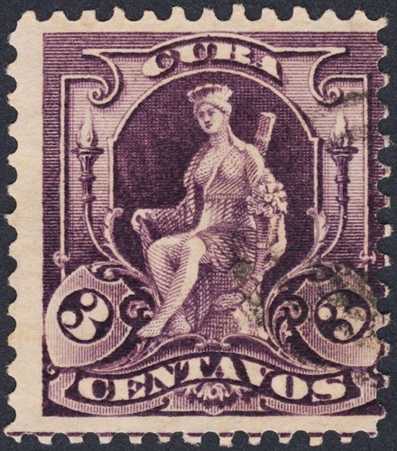 Cuba, 1899, Ocupación norteamericana, Alegoría de Cuba. Viñeta grabada por Marcus Baldwin