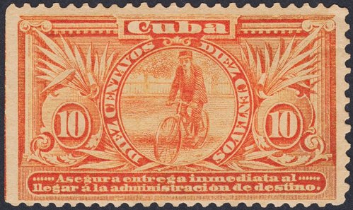 Cuba, 1899-1902, Ocupación norteamericana, Correo Urgente. Viñeta grabada por Marcus Baldwin