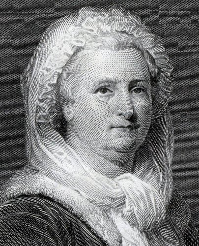 Retrato de Martha Washington, obra de Charles Burt en 1878 y que ya había aparecido, al igual que el de Washington, en algún billete anterior