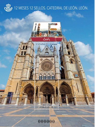 2018-05-25. 12 meses, 12 sellos. Catedral de León. León. Boceto. Baja.jpg