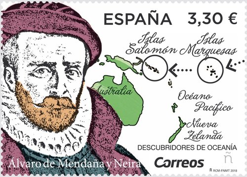 2018-07-25. Descubridores de Oceanía. Alvaro de Mendaña y Neira. Boceto. Baja.jpg