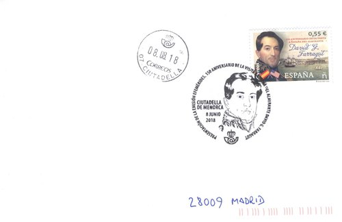 2018-06-08. Efemérides. 150 aniversario de la visita a España del Almirante David G. Farragut. Presentación. 2018-08-08. Carta. Anverso. Baja.jpeg