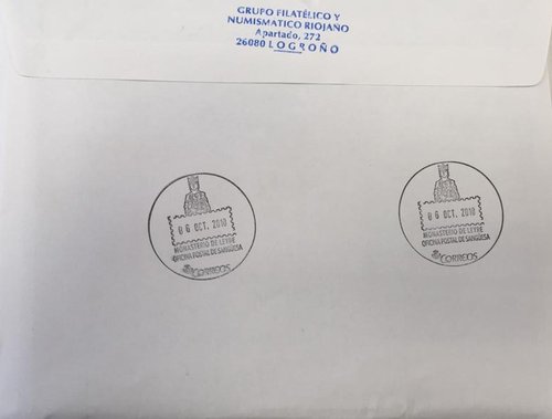 2018-09-28. 200 Aniversario nacimiento Cosme García Sáez. Carta de Logroño. Envío. Reverso. Baja.jpg