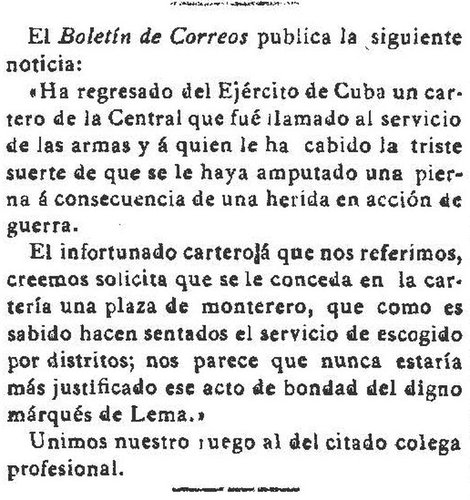 El Correo militar. 1896-12-03. Servicio de monterero en las carterías de Correos. Página 2. Detalle. Baja.jpg