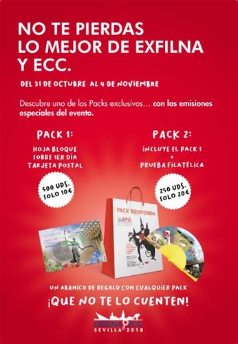 Sevilla. 2018-10-31 al 04-11. Exfilna 2018. ECC2018. Carpa. Productos de Correos. 03.jpg