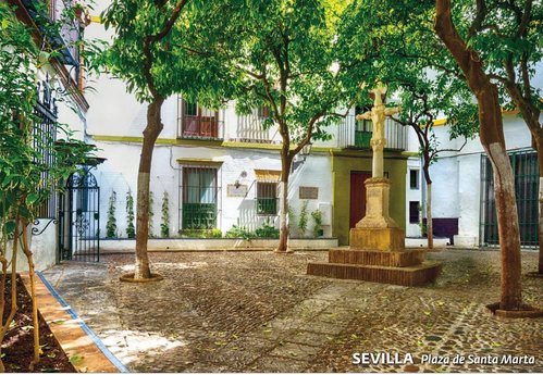 2018-10-31. Sevilla. Plaza de Santa Marta. Tarjeta prefranqueada. Reverso. Baja.jpg