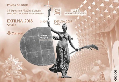 2018-10-31. Exfilna 2018. Sevilla. Prueba de artista. Oro. Sin sello. Boceto. Baja.jpg