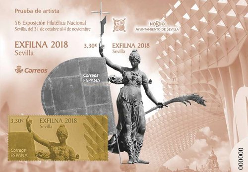 2018-10-31. Exfilna 2018. Sevilla. Prueba de artista. Oro. Con sello. Boceto. Baja.jpg