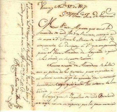 texto carta Vitoria 1807.Paso de las tropas francesas.