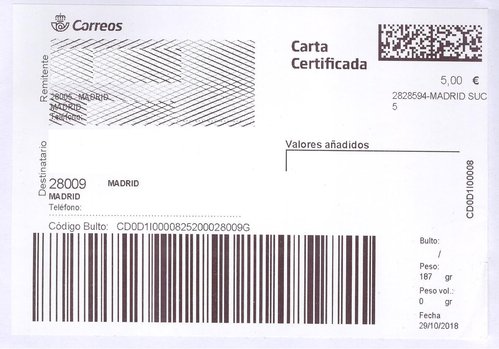 Etiqueta térmica digital. Grande. Carta certificada. 2828594-Madrid Suc 5. Nueva. 5,00. 2018-10-29. 10x14,6. Baja.jpeg