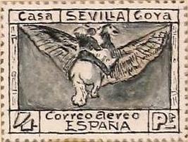 z 1930. PROYECTO A PLUMILLA en cartulina con 3 val. adheridos, uno no adoptado. Firmado Sánchez Toda enero 1930. 3.jpg