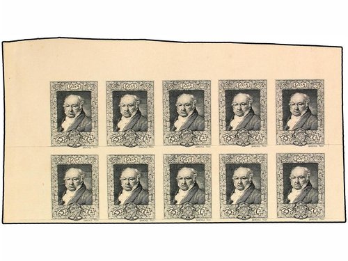 z Gálvez 2551(10). 1930. PRUEBA DEL PUNZÓN DEFINITIVO. 25 c. azul oscuro. Bloque de 10..jpg