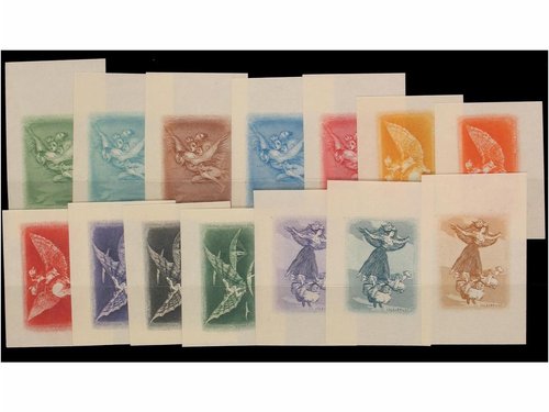 z Gálvez CA 204-17 CTA. 1930. ENSAYOS DE PLANCHA. Centros en los colores adaptados. 14 val. todos.jpg