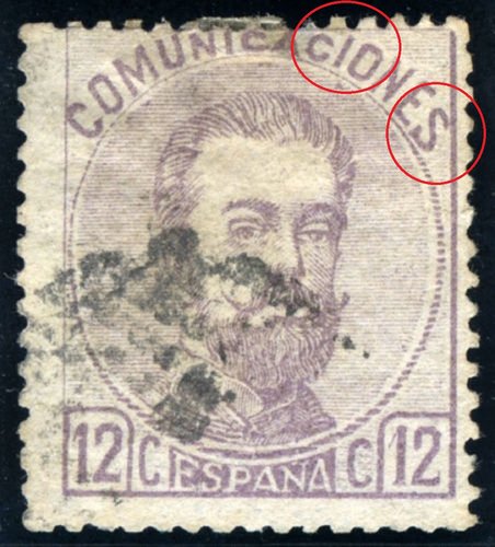 Falso postal con las dos marcas principales que señala Graus