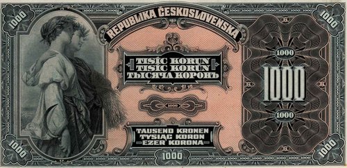 El mismo grabado de Smillie usado en un billete checoslovaco de 1919