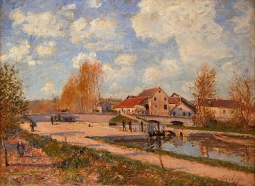 “El bloqueo de Bourgogne en Moret” (1882), de Alfred Sisley. Óleo sobre lienzo, 72.5 x 54 cm