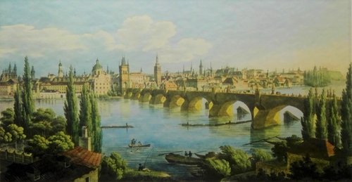 “La vieja Praga”, lámina de Vincenc Morstadt