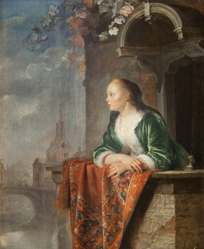 “Joven en su balcón” (1665), de Gerrit Dou