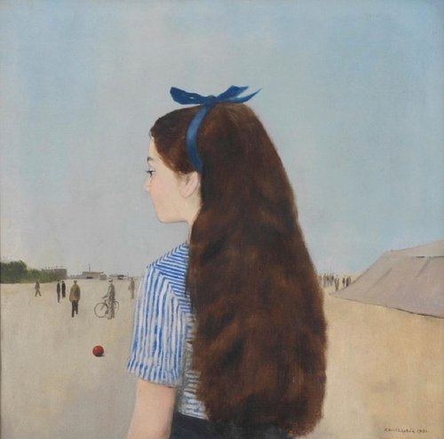 “Niña con pelo largo” (1951), de Kamil Lhoták; óleo sobre lienzo, 70 x 70 cm
