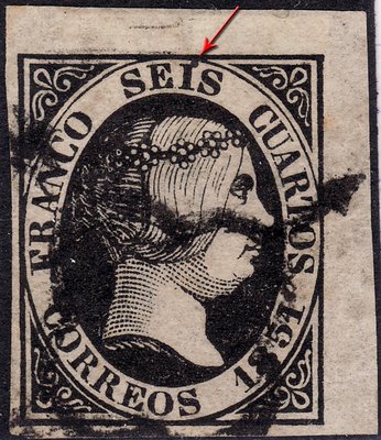 punto negro sobre la I de &quot;Seis&quot;
