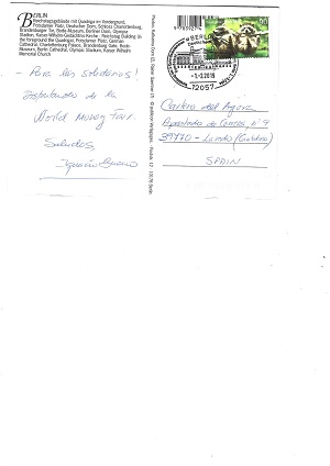 Carta desde Tenerife con matasellos conmemorativo del orfeón de la paz y taliban del diablillo