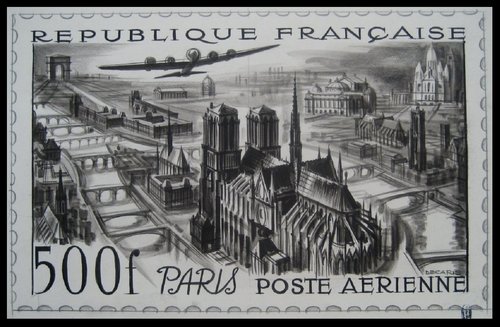 Otro diseño propuesto por Decaris para el sello de París y que terminó grabando, pese a no adoptarse