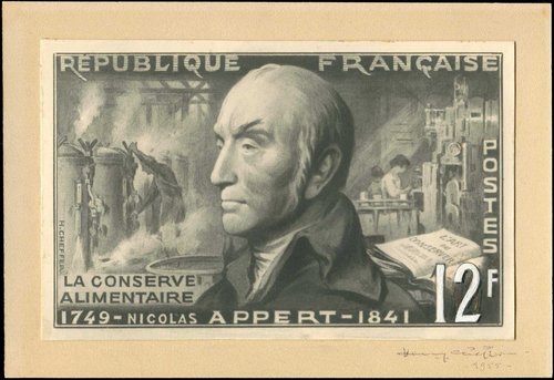 Diseño adoptado para el sello de Nicolas Appert, obra de Henry Cheffer