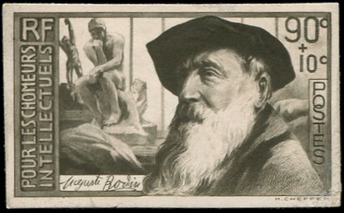 Diseño adoptado para el sello de Auguste Rodin, obra de Henry Cheffer
