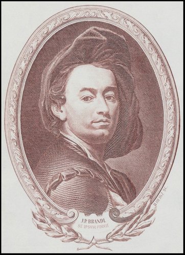 Autorretrato de Petr Jan Brandl grabado por Bohumil Heinz en 1934
