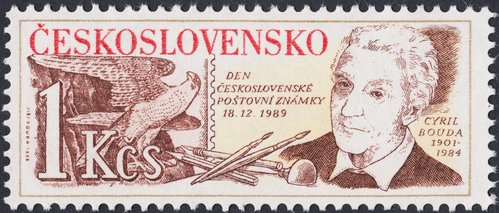 Checoslovaquia, 1989, Día del Sello, Cyril Bouda. Sello diseñado y grabado por Jiří Bouda; calcografía y huecograbado