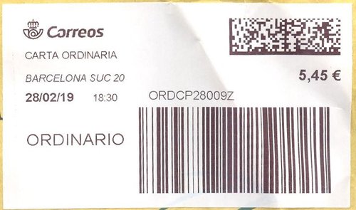 Etiqueta térmica digital. Nueva. Barcelona Suc 20. Carta ordinaria. 2019-02-28. 18.30. 5,8x10. 5,45 euros.jpeg