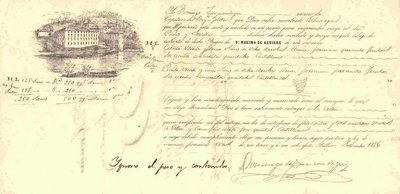 1856. Conocimiento de embarque Bilbao a Cadiz y Sevilla.