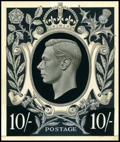 Diseño original y adoptado de George Bellew, en el qu se puede ver el tamaño más pequeño de la palabra “Postage”, agrandado por Harrison en el último instante